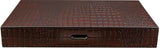 Dal Rossi 18" Wooden Crocodile Engraved Design Backgammon