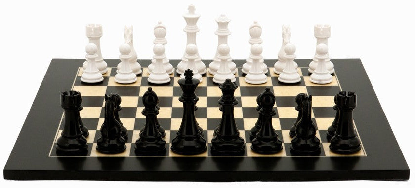Dal Rossi Italy Chess Set - 50cm Board With Black & White Weighted Chess Pieces (L7904 + L3222)