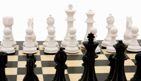 Dal Rossi Italy Chess Set - 50cm Board With Black & White Weighted Chess Pieces (L7904 + L3222)