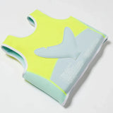 Sunnylife: Salty the Shark Swim Vest 3-6 Years - Aqua Neon Yellow