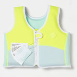 Sunnylife: Salty the Shark Swim Vest 3-6 Years - Aqua Neon Yellow