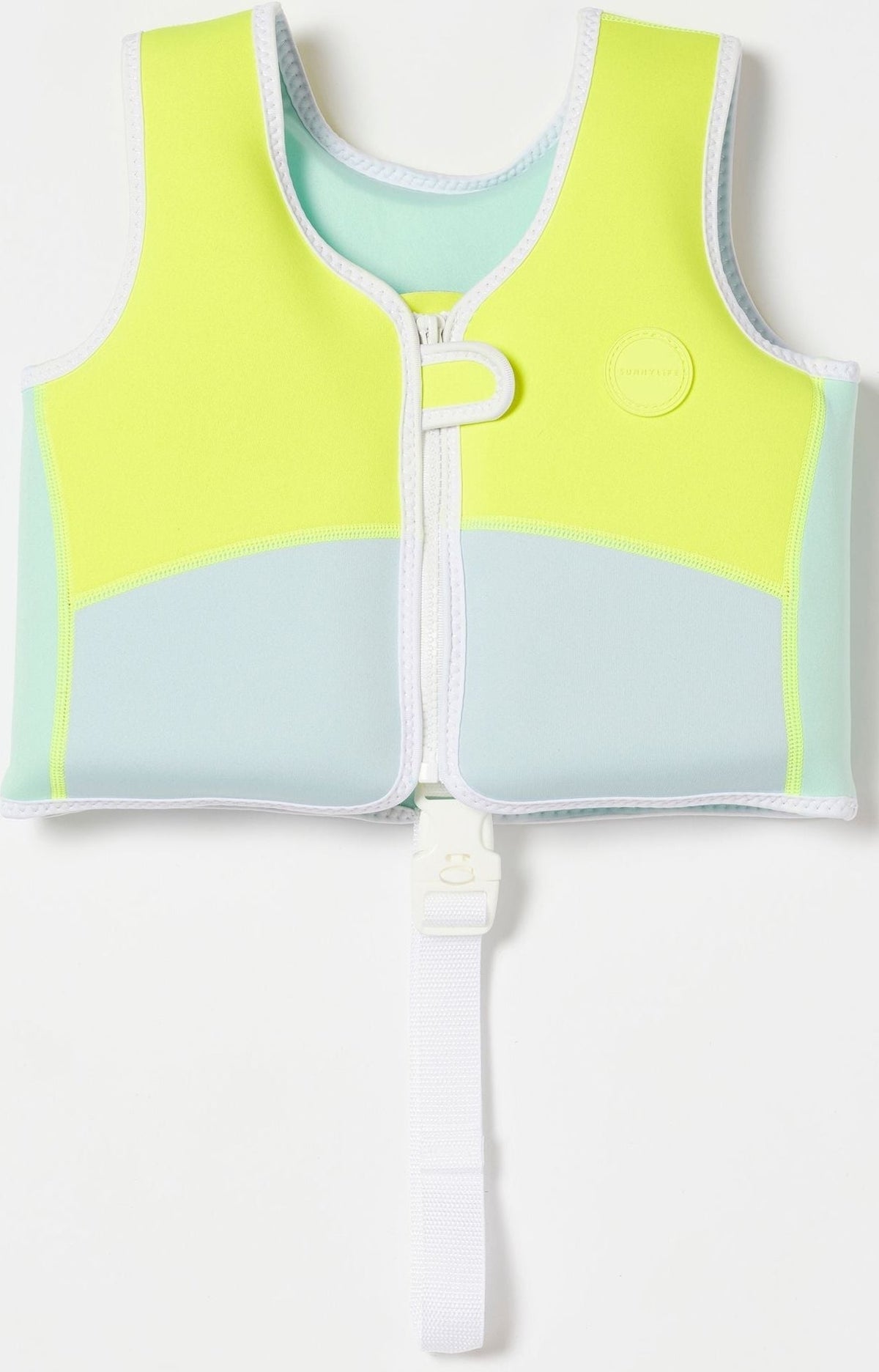 Sunnylife: Salty the Shark Swim Vest 2-3 Years - Aqua Neon Yellow