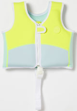 Sunnylife: Salty the Shark Swim Vest 1-2 Years - Aqua Neon Yellow