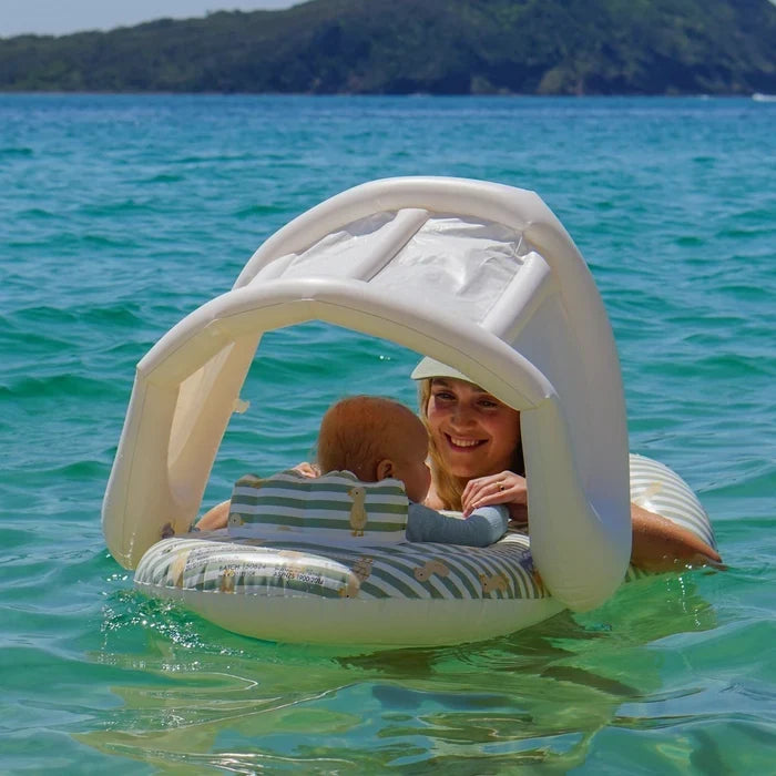 Sunnylife: Float Together Baby Seat Duck - Sage Stripe