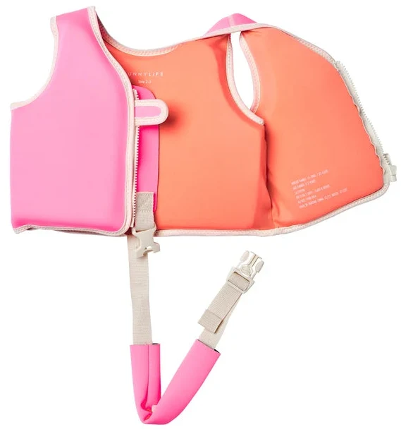 Sunnylife: Float Vest 2-3 Years Poppy the Peach - Neon Pink