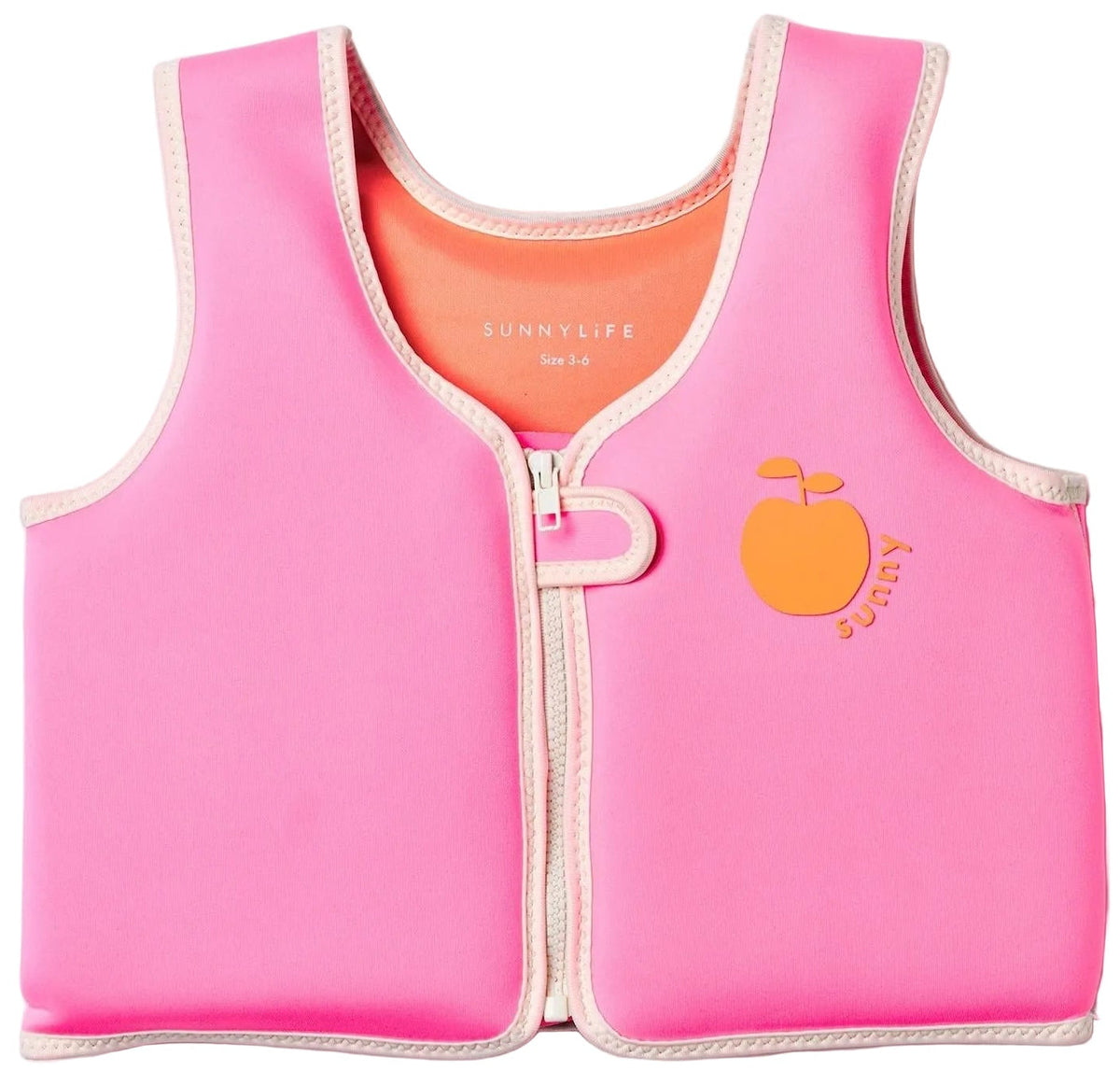 Sunnylife: Float Vest 3-6 Years Poppy the Peach - Neon Pink