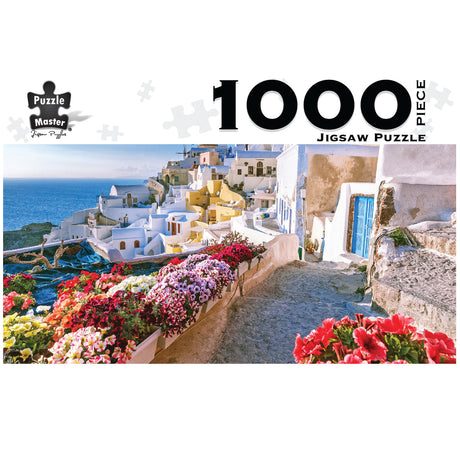 Puzzle Master 1000pc Puzzle - Oia Village Santorini - Augmented Reality Edition