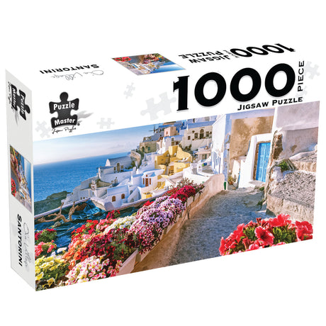 Puzzle Master 1000pc Puzzle - Oia Village Santorini - Augmented Reality Edition
