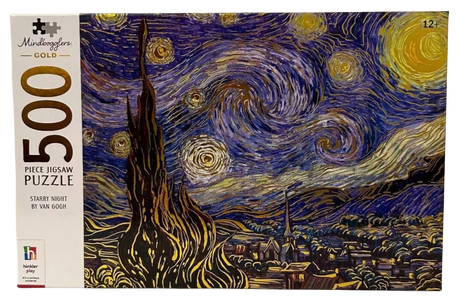 Mindbogglers Gold 500pc Puzzle - Starry Night by Van Gogh