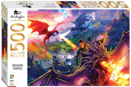 Mindbogglers Gold 500pc Puzzle - Dragon Riders