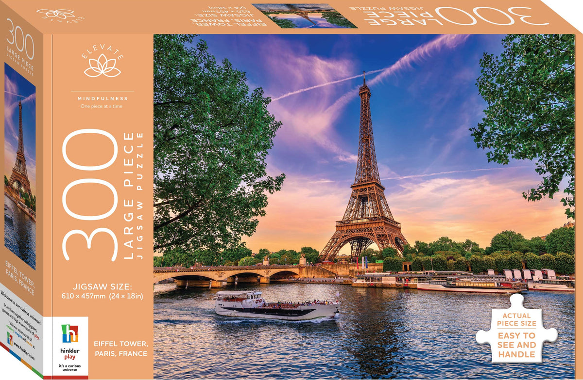 Elevate: 300pc Large Piece Jigsaw Puzzle - Eiffel Tower, Paris, France