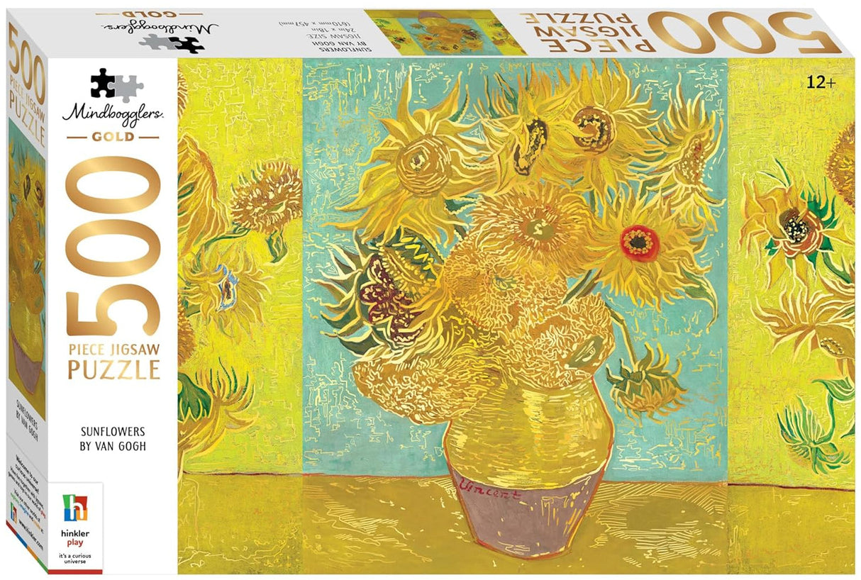 Mindbogglers Gold 500pc Puzzle - Van Gogh Sunflowers