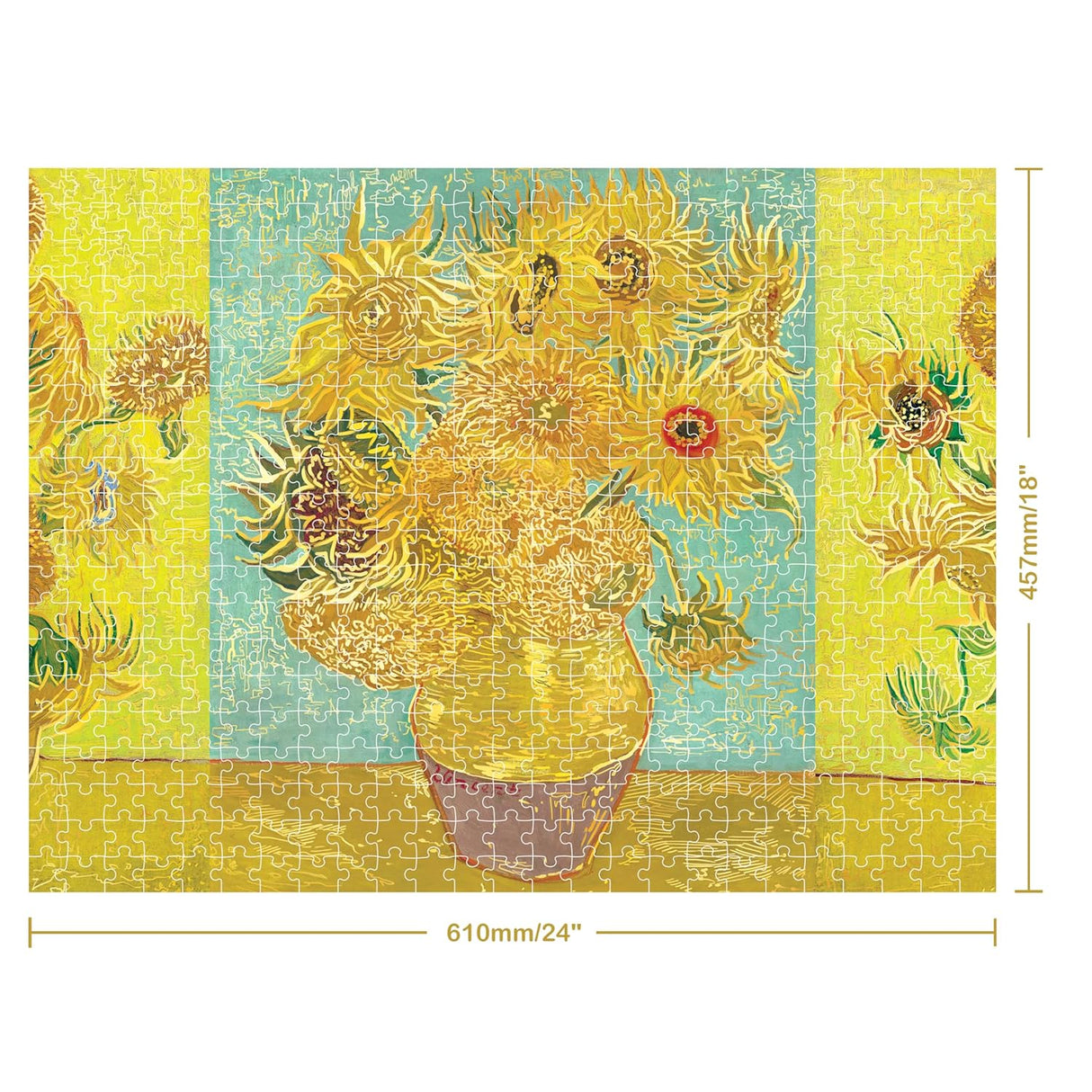 Mindbogglers Gold 500pc Puzzle - Van Gogh Sunflowers