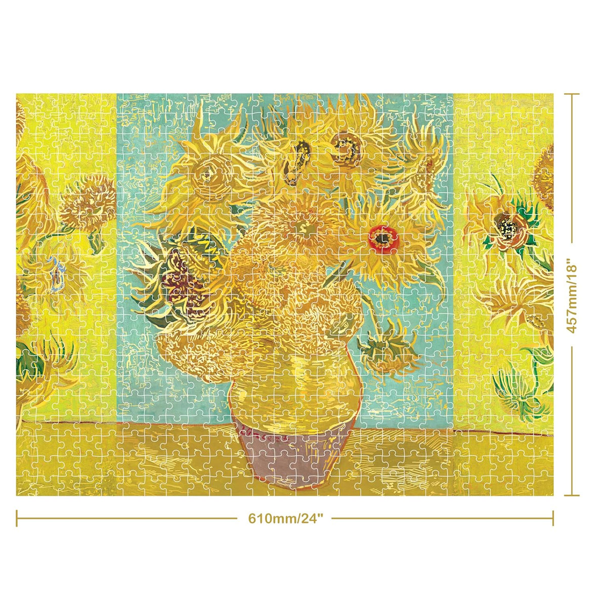Mindbogglers Gold 500pc Puzzle - Van Gogh Sunflowers