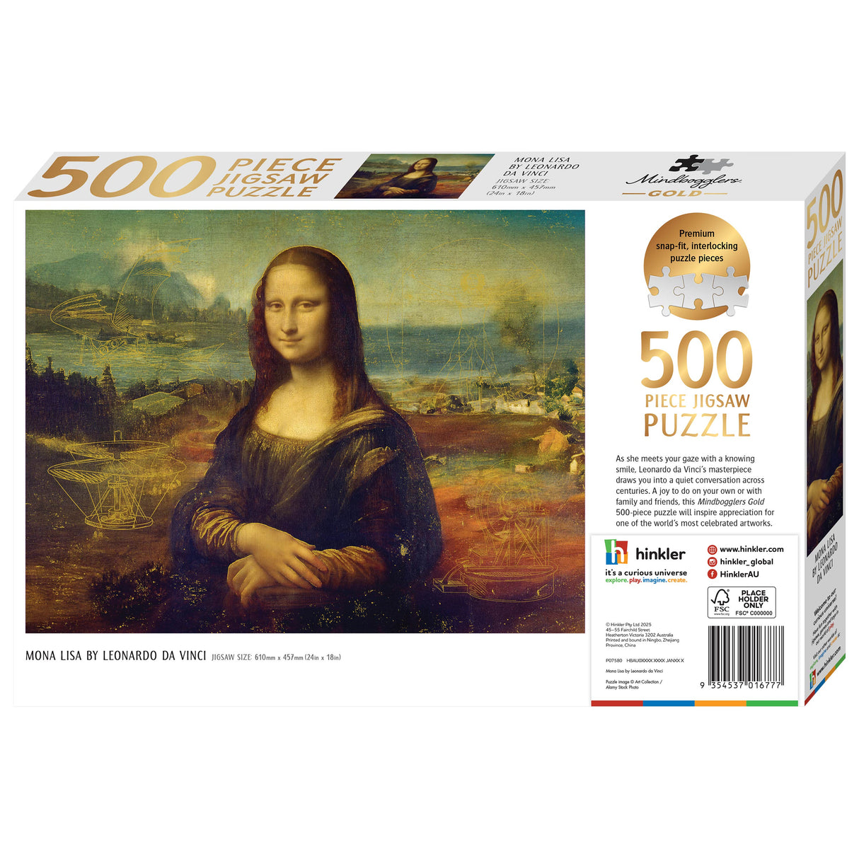 Mindbogglers Gold 500pc Puzzle - Mona Lisa