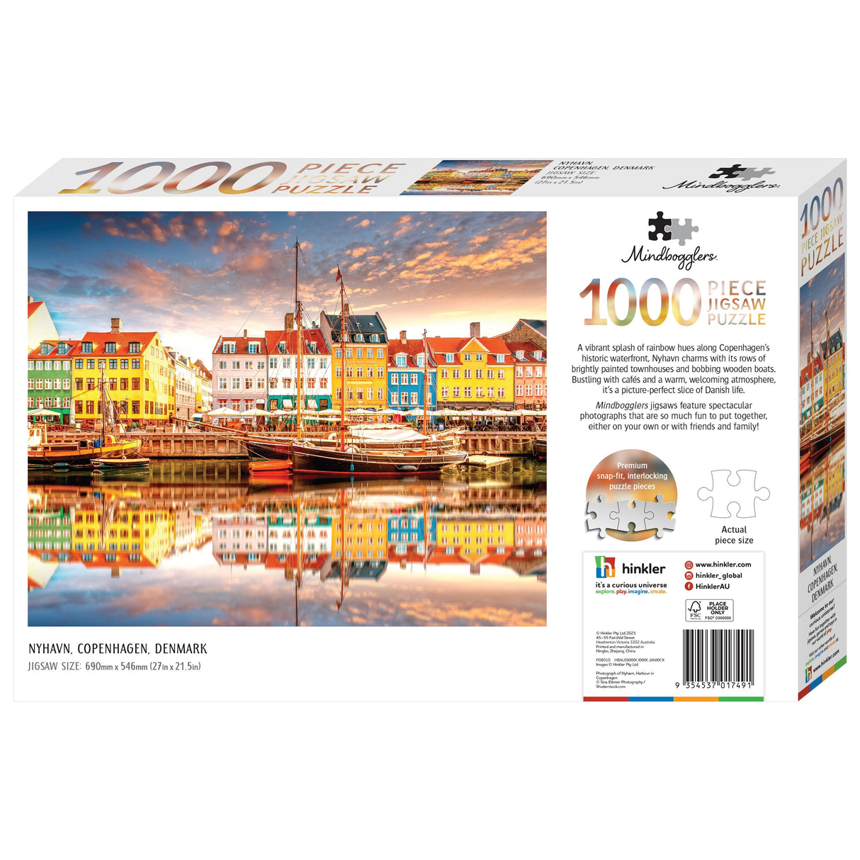 Mindbogglers 1000pc Puzzle - Nyhavn Copenhagen Denmark