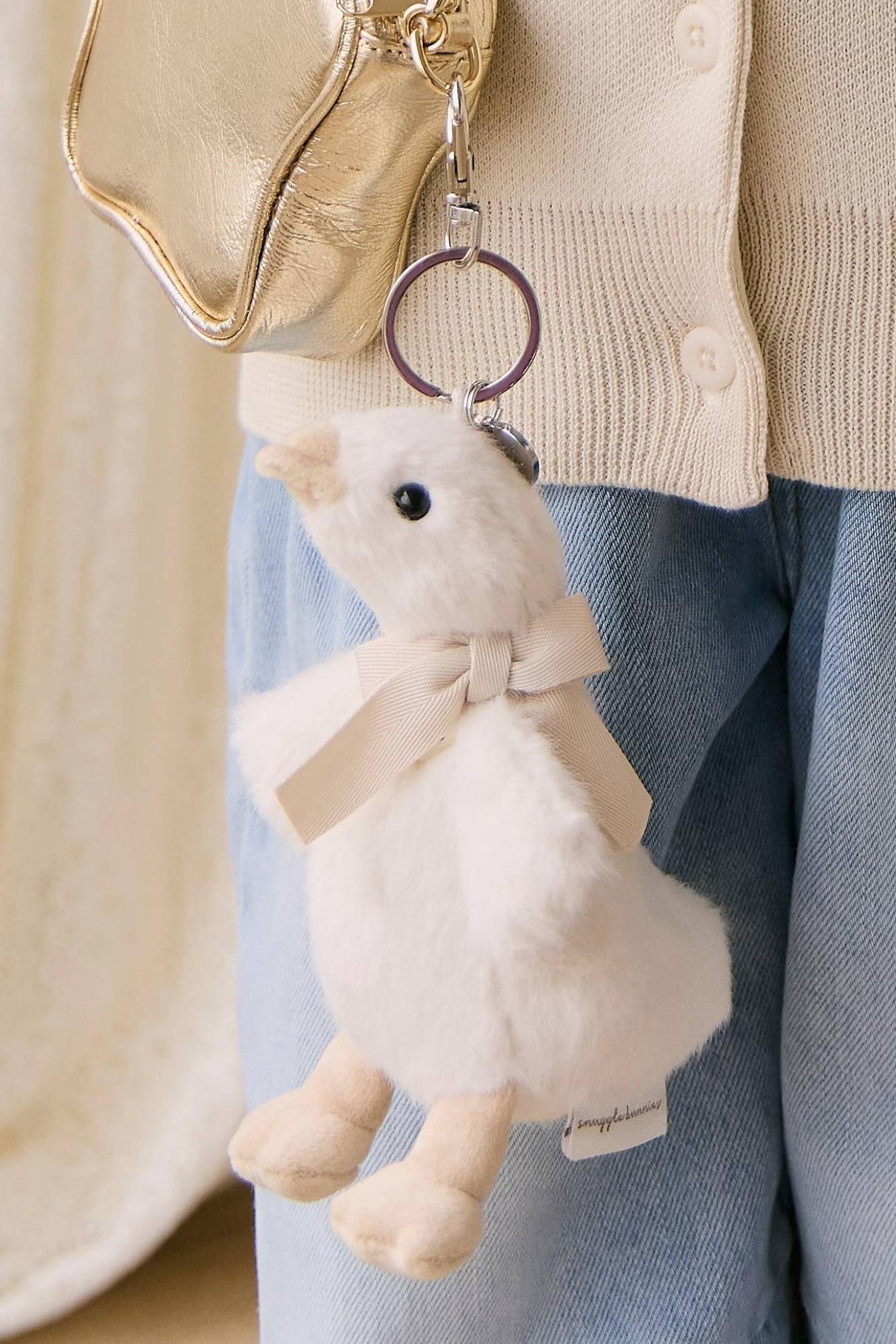 Snuggle Bunnies - Rosie the Duck Key Charm - With Neck Bow 15cm