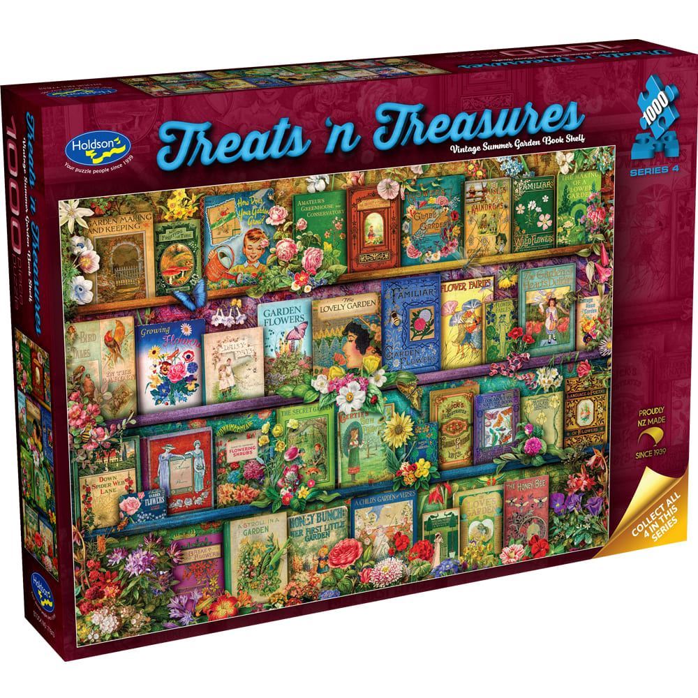 Treats N Treasures S4  - 1000 Piece Jigsaw Puzzle Vintage Summer Garden Book Shelf