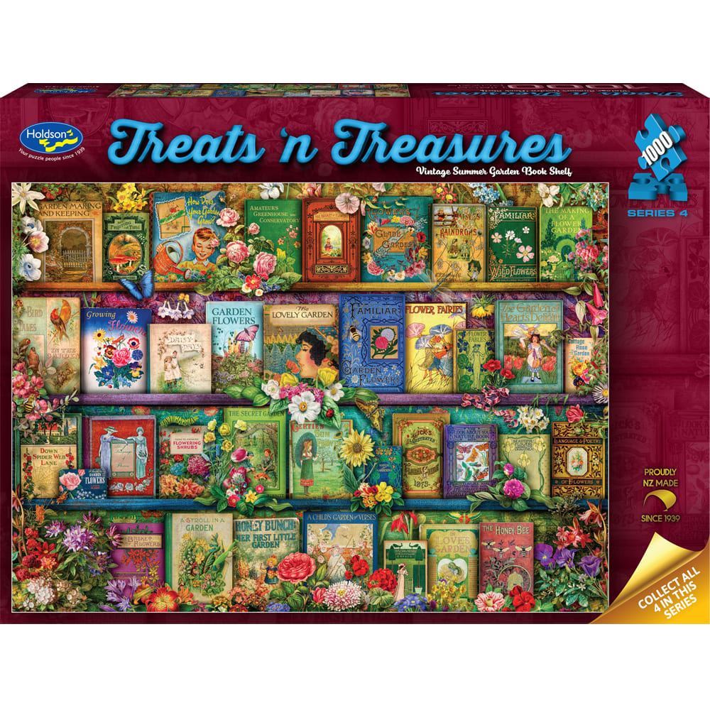 Treats N Treasures S4  - 1000 Piece Jigsaw Puzzle Vintage Summer Garden Book Shelf