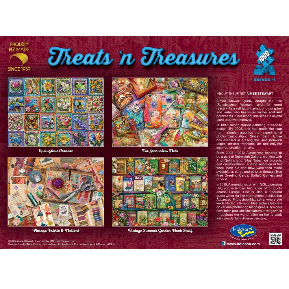 Treats N Treasures S4  - 1000 Piece Jigsaw Puzzle Vintage Summer Garden Book Shelf