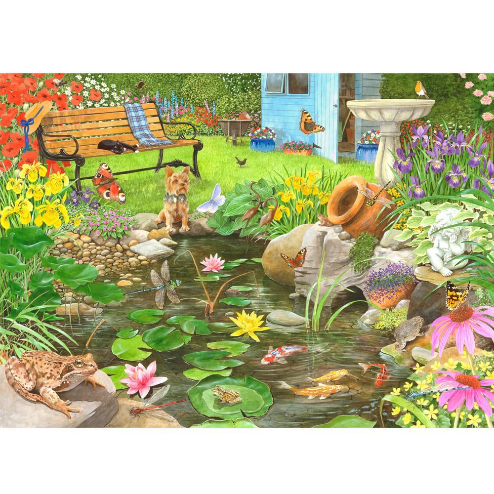 Garden Visitors  - 1000 Piece Jigsaw Puzzle Frogs in the Pond