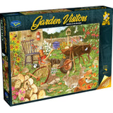 Garden Visitors  - 1000 Piece Jigsaw Puzzle Rabbits in the Woodpile