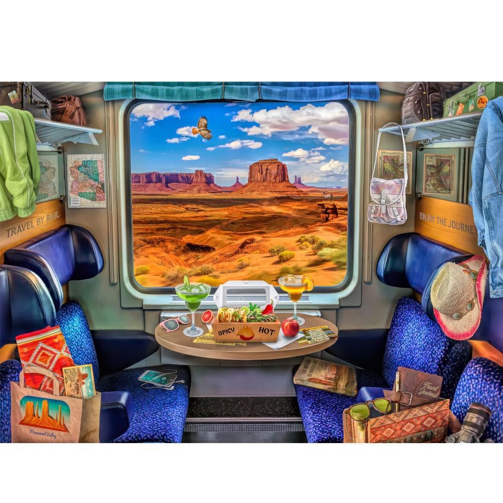 The Travelers Window: 1000pc Puzzle - Monument Valley Train
