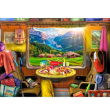 The Travelers Window: 1000pc Puzzle - Switerland Train Ride