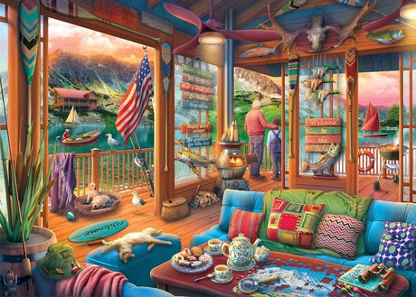Room with a View: 1000pc Puzzle - The Lake House
