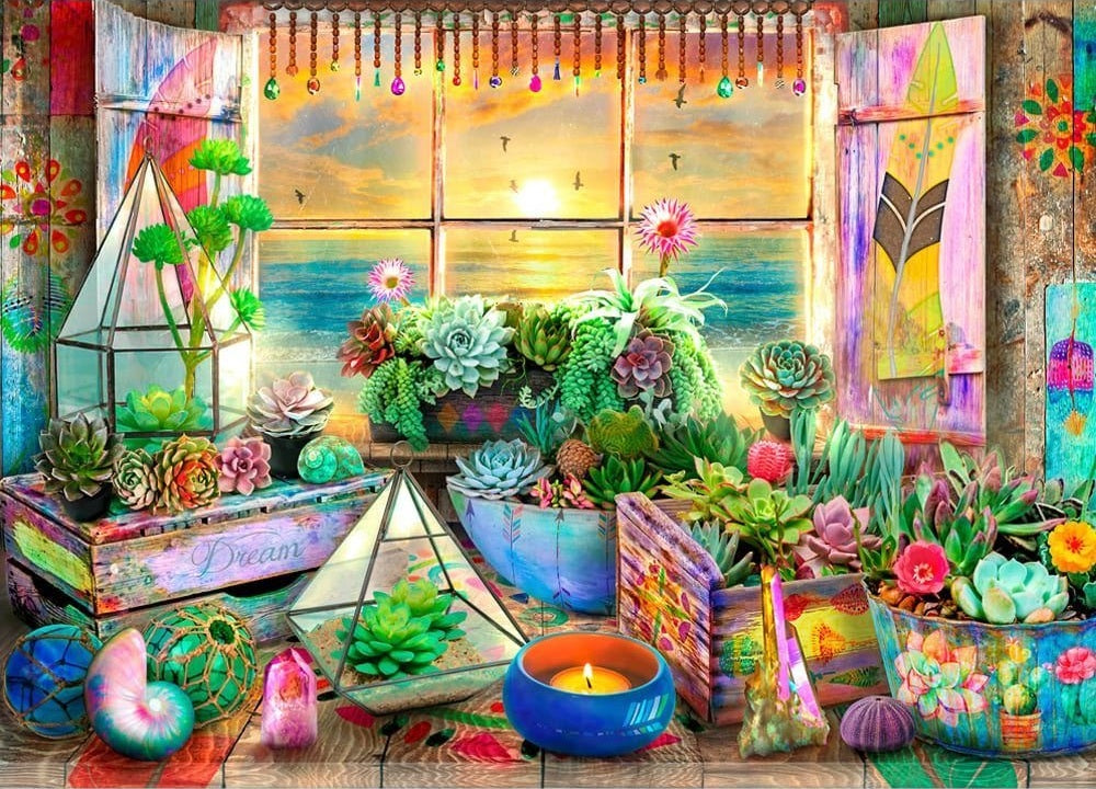 Outside my Window 1000pc Jigsaw Puzzle - Boho Seaside View