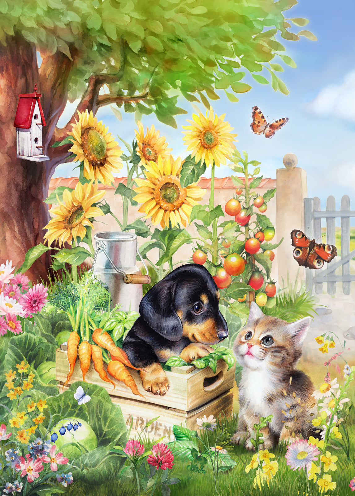 How does your Garden grow?  - 1000  Piece Puzzle Sunflower Crate Buddies