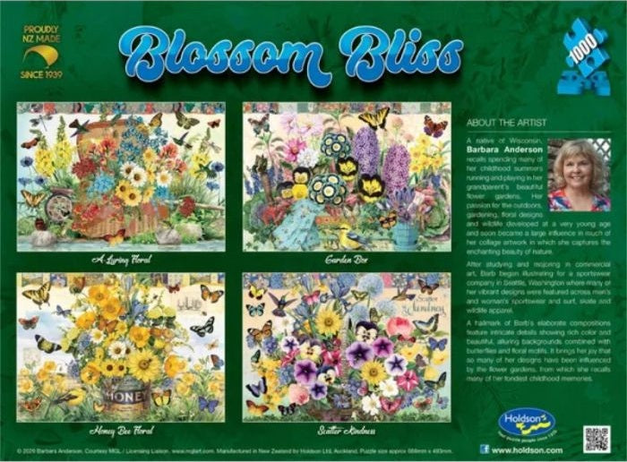 Blossom Bliss: 1000pc Puzzle - Honey Bee Floral