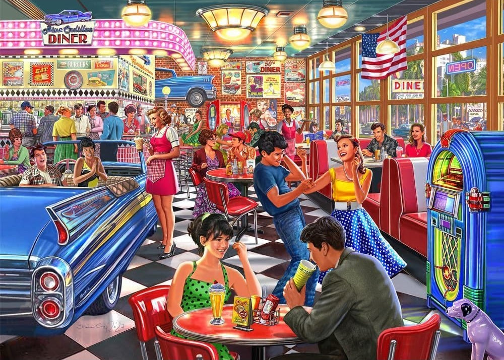 Park N Dine Series 2: 1000pc Puzzle - Cadillac Diner