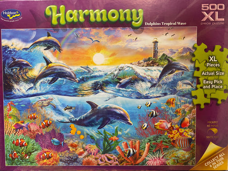 Harmony: 500pc XL Puzzle - Dolphins Tropical Wave