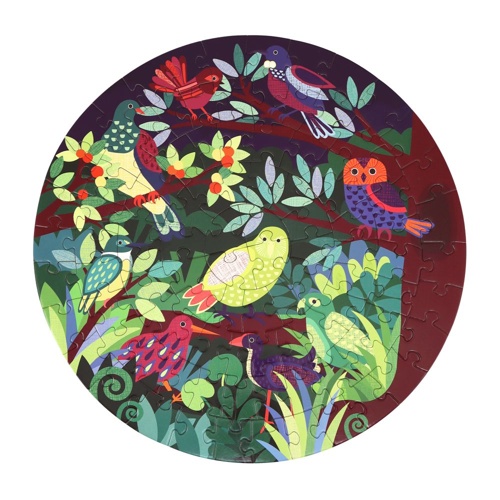 NZ Birds & Flora Round Puzzle (40cm)