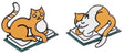 Curl Up with Books and Cats Enamel Pin Set - Pin Set of 2