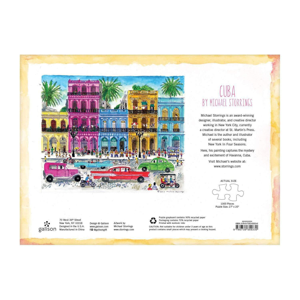 Galison Michael Storrings Cuba Puzzle - 1000 Piece