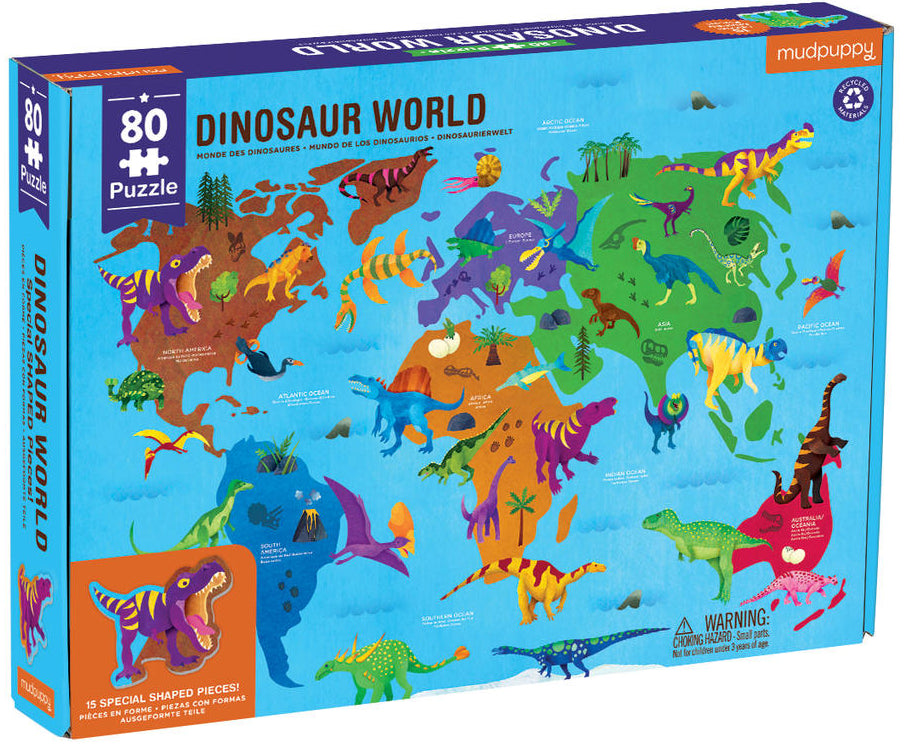 Mudpuppy Puzzle Dinosaur World Geography