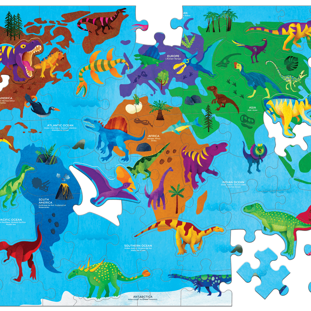 Mudpuppy Puzzle Dinosaur World Geography