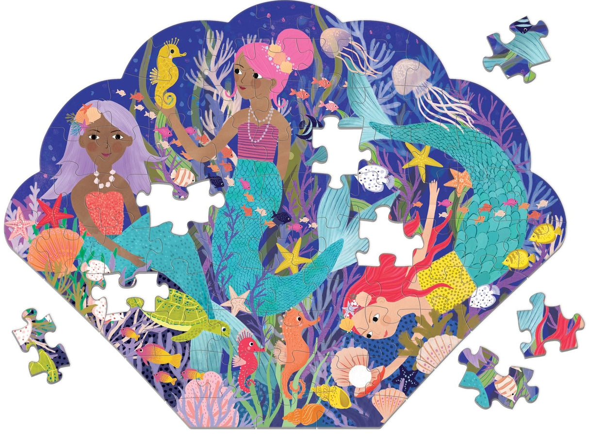 MudPuppy: Shaped Scene Puzzle - Mermaid Cove - 75pc Puzzle