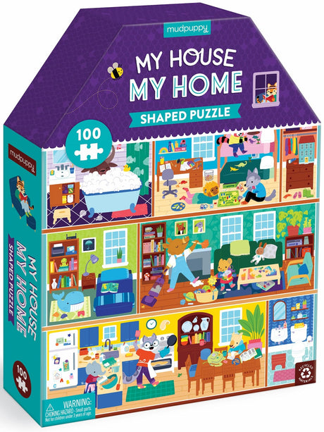 MudPuppy: My House My Home - 100 Piece House-Shaped Puzzle