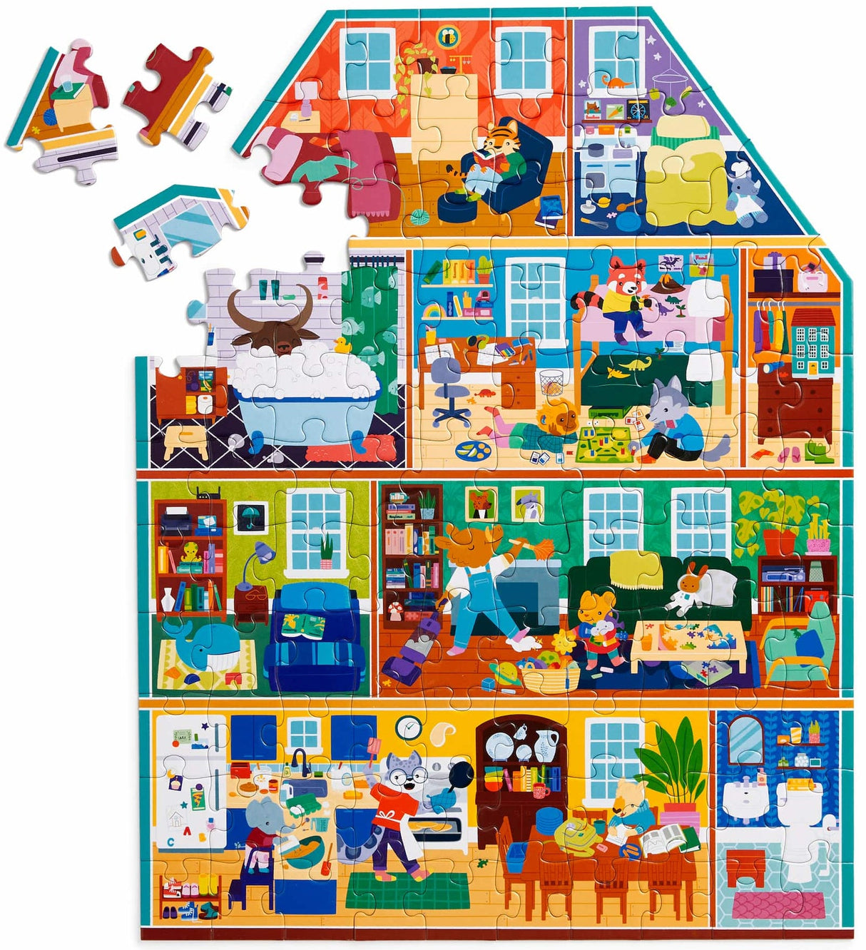 MudPuppy: My House My Home - 100 Piece House-Shaped Puzzle