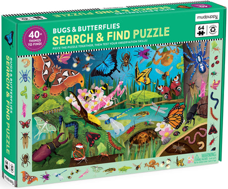 MudPuppy: Search & Find - Bugs & Butterflies 64 Piece Puzzle