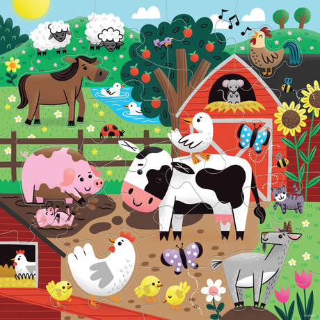 MudPuppy: Farm Friends - 25 Piece Floor Puzzle with Shaped Pieces