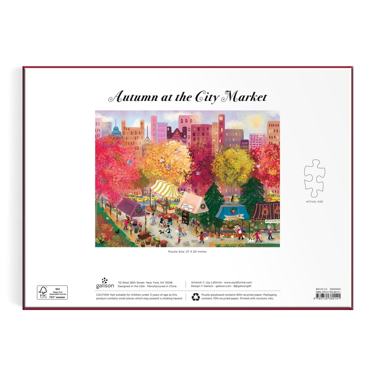 Galison Joy Laforme -  Autumn at the City Market Puzzle - 1000 Piece