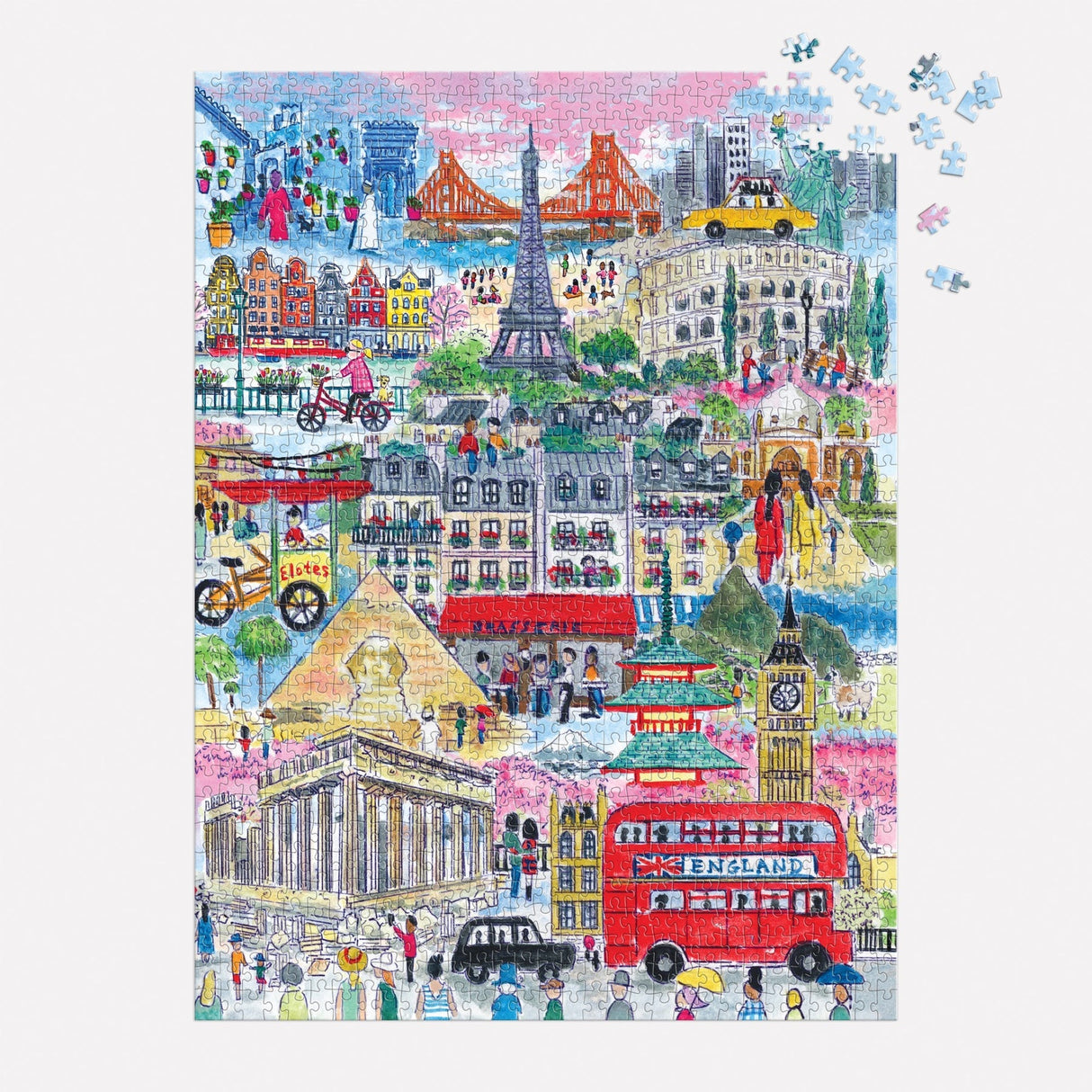 Galison Michael Storrings Cities Around the World Puzzle - 1000 Piece
