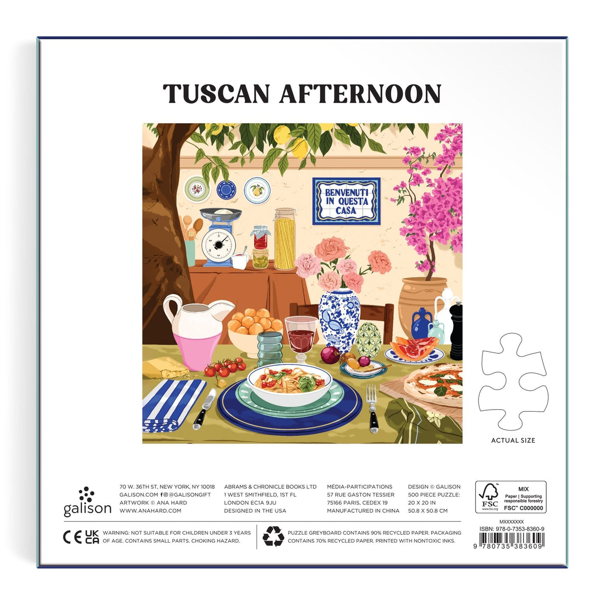 Galison Tuscan Afternoon Puzzle - 500 Piece