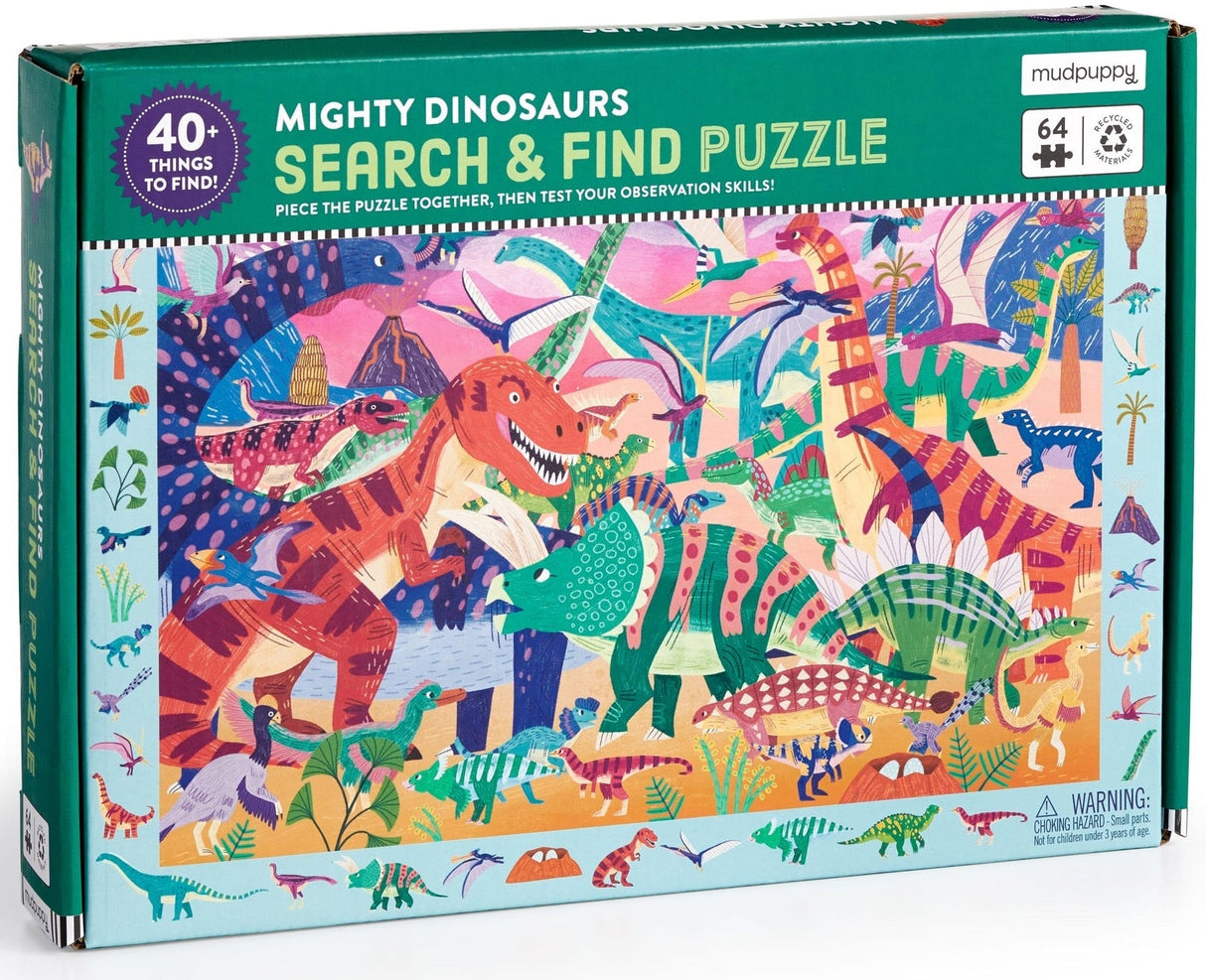 MudPuppy: Mighty Dinosaur - 64 Piece Search & Find Puzzle