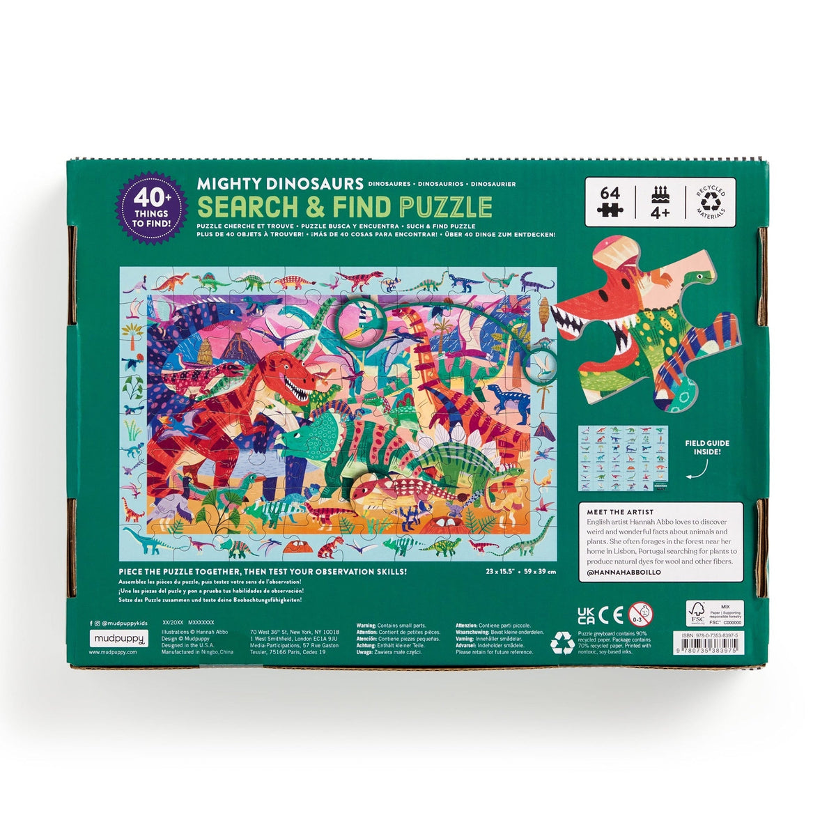 MudPuppy: Mighty Dinosaur - 64 Piece Search & Find Puzzle