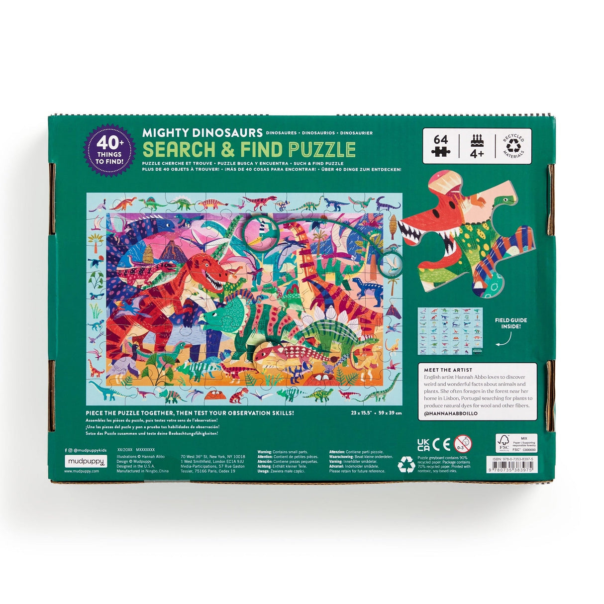 MudPuppy: Mighty Dinosaur - 64 Piece Search & Find Puzzle
